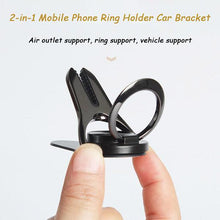 Load image into Gallery viewer, 2-in-1 Mobile Phone Ring Holder Car Bracket
